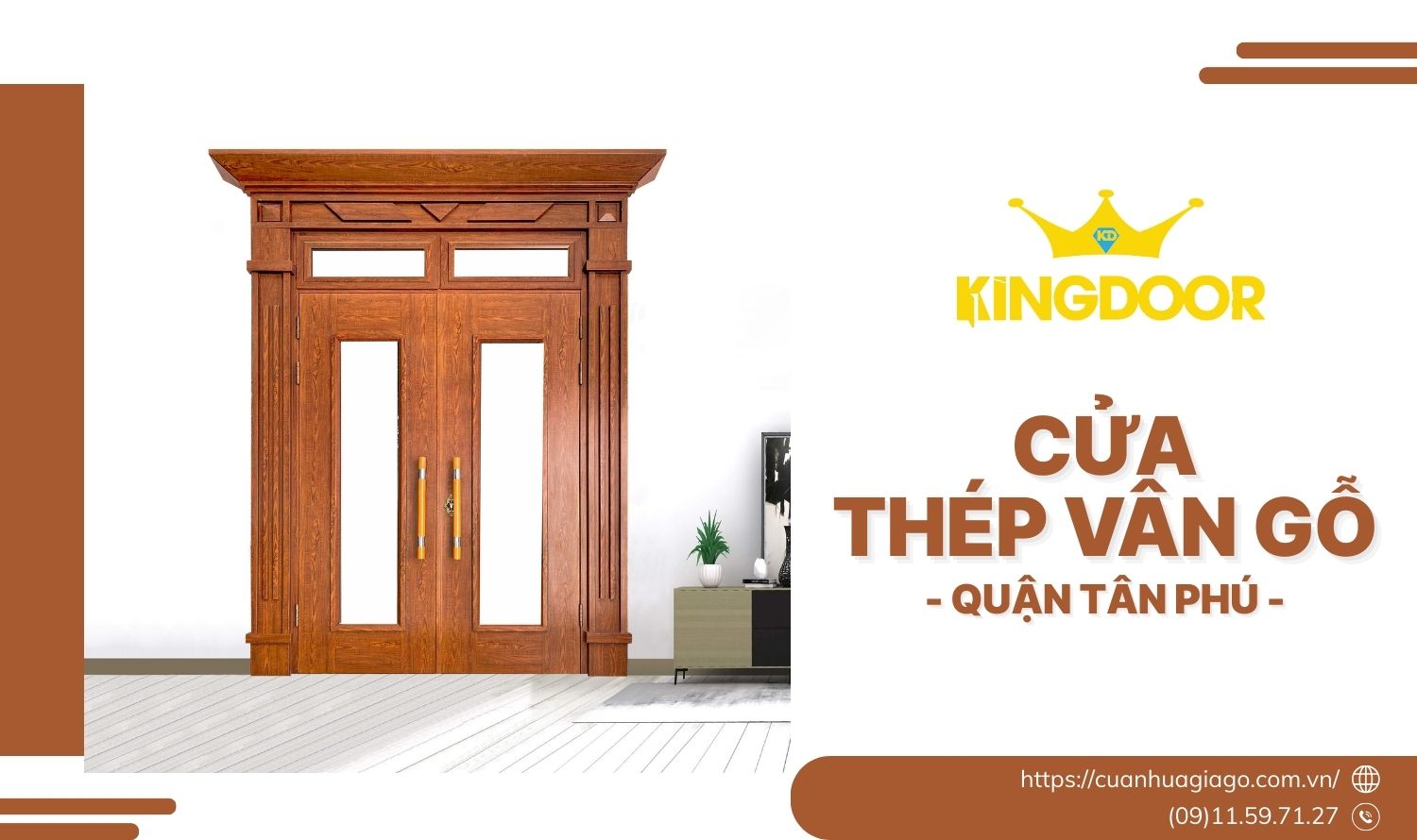 Cửa Thép Vân Gỗ Quận Tân Phú | Đẹp, Bền, Giá Hợp Lý